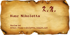 Kusz Nikoletta névjegykártya