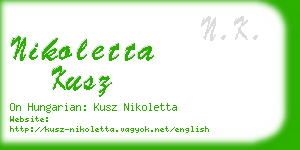 nikoletta kusz business card